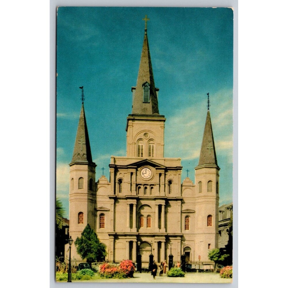 Vintage New Orleans LA Postcard St Louis Cathedral Jackson Square JAO-29 Chrome